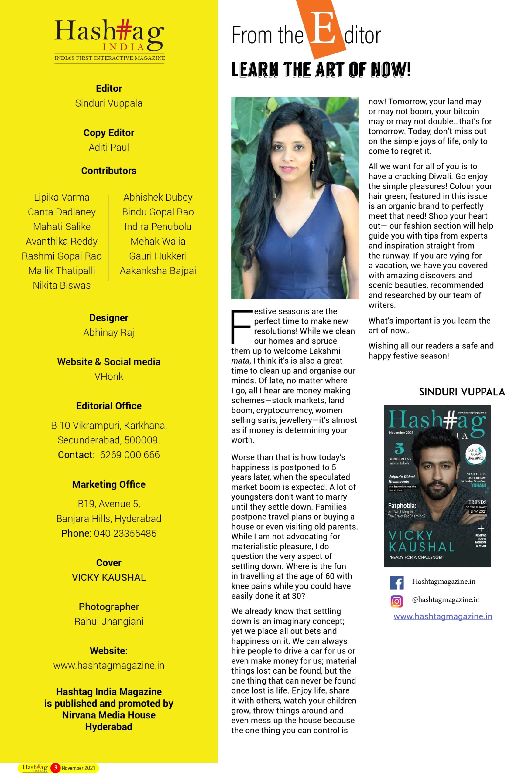 Hashtag November Interactive Magazine Editorial Notes